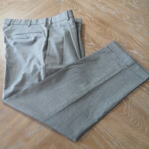 S. Cohen Performa Stretch Pants 38x29 Grey Pleated Front  New Wool Dressy Preppy
